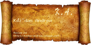 Kádas Andrea névjegykártya